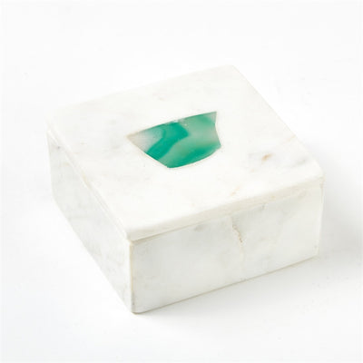 White Marble Boxes set with Agate, TH-Tozai Home, Putti Fine Furnishings