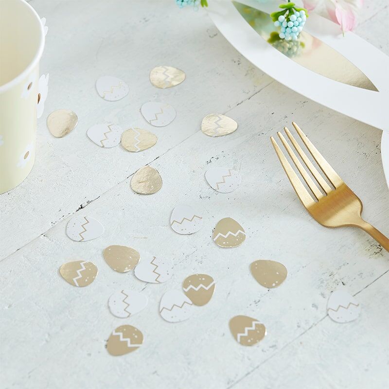 Gold and White Easter Egg Table Confetti | Putti Easter Celebrations