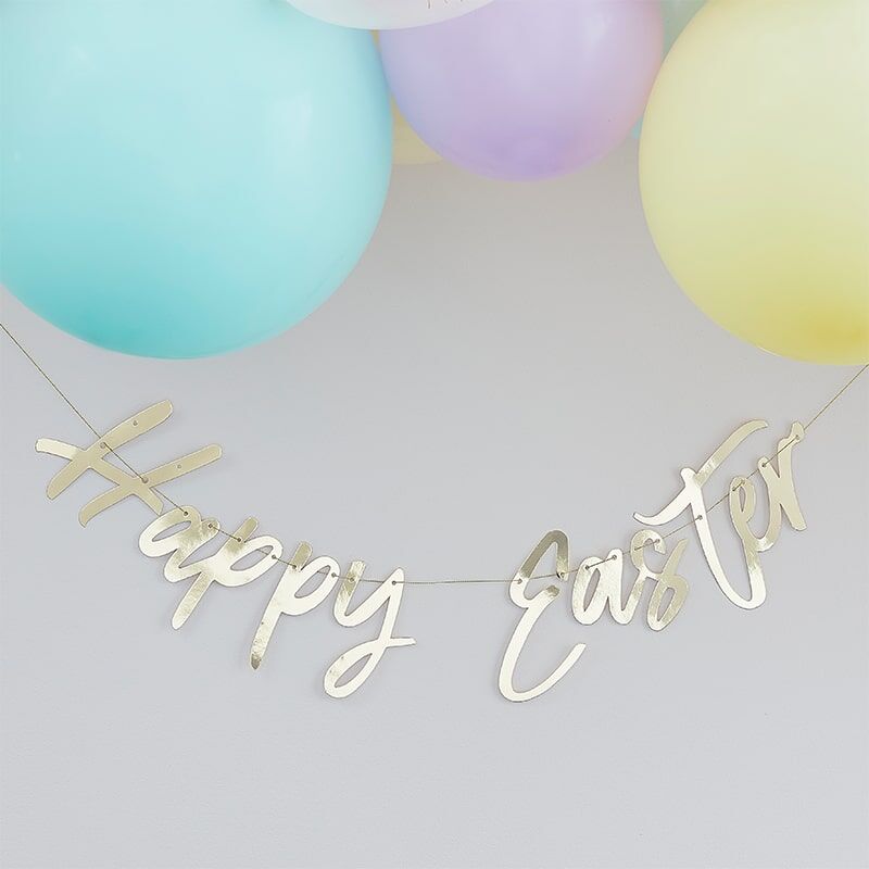 Gold Happy Easter Bunting | Putti Easter Celebrations 