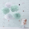 "Hello World" Rose Gold Raindrop & Cloud Back Drop Garland, GR-Ginger Ray UK, Putti Fine Furnishings