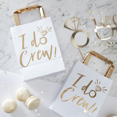 "I Do Crew" Gold Foil Party Bags, GR-Ginger Ray UK, Putti Fine Furnishings