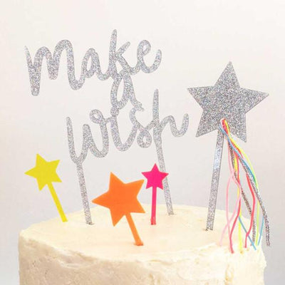 Meri Meri "Make a Wish" Acrylic Cake Toppers