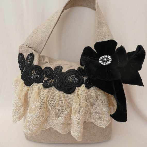  Miss Rose Sister Violet Linen and Black Lace Door Stop, MRSV-Miss Rose Sister Violet, Putti Fine Furnishings