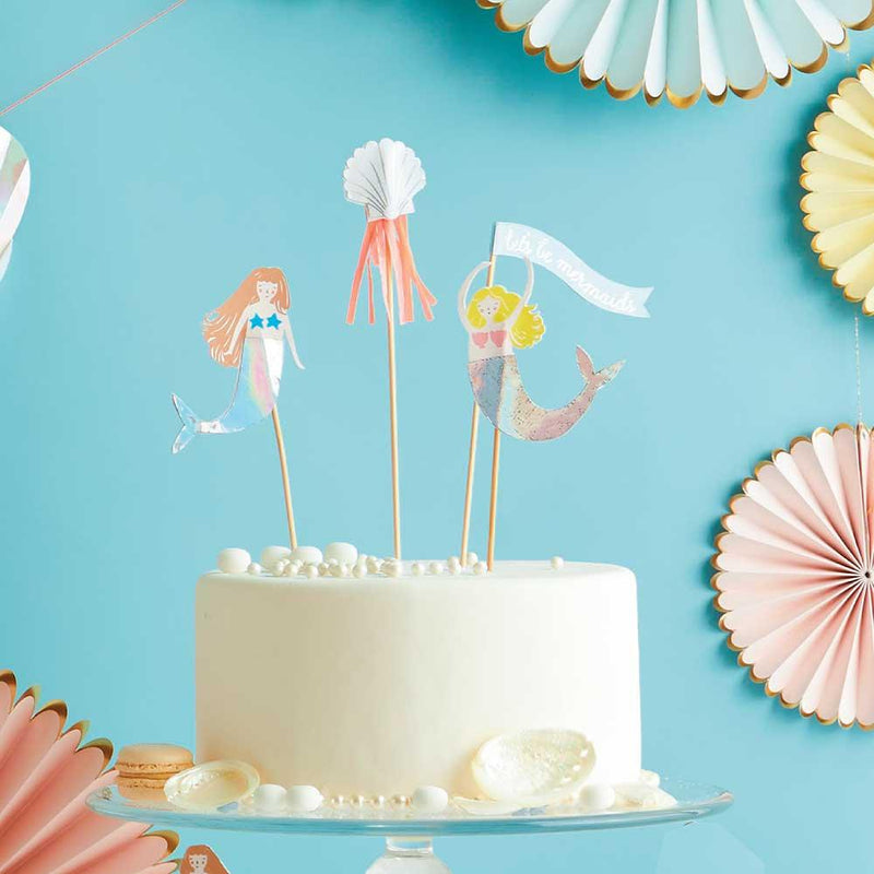 Meri Meri "Let's be Mermaids" Cake Toppers -  Party Supplies - MM-Meri Meri UK - Putti Fine Furnishings Toronto Canada - 1