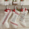 Mud Pie "Hope Faith Love" Red and White Cotton Stocking | Putti Christmas