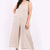 Sleeveless Linen Wide Leg Dungaree - Beige