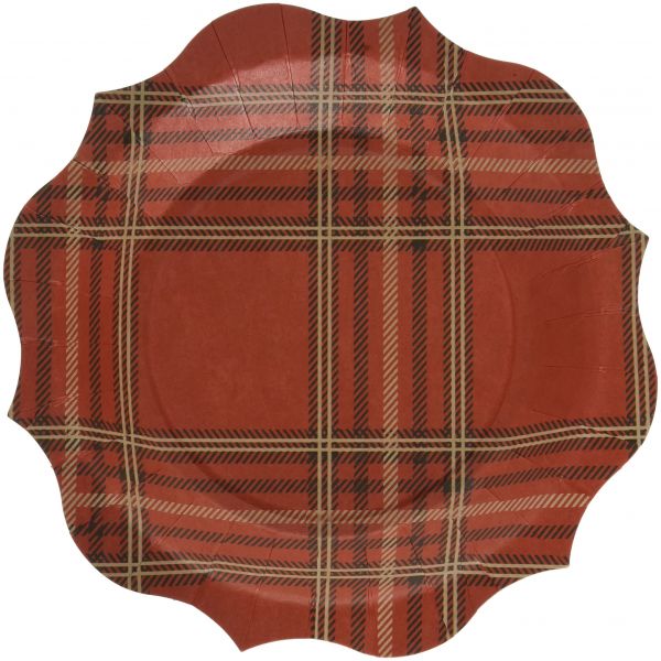 CR Gibson Plaid Paper Plates - Le Petite Putti Canada