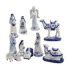 Kurt Adler Delft Blue Nativity Set - 11pc | Putti Christmas Decorations