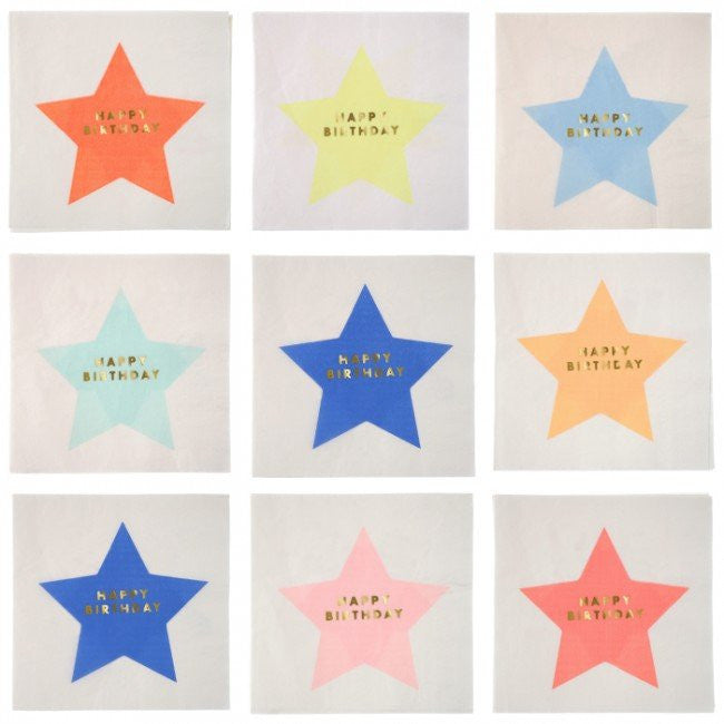 Meri Merri Jazzy Star Paper Napkins - Large -  Party Supplies - Meri Meri UK - Putti Fine Furnishings Toronto Canada - 1