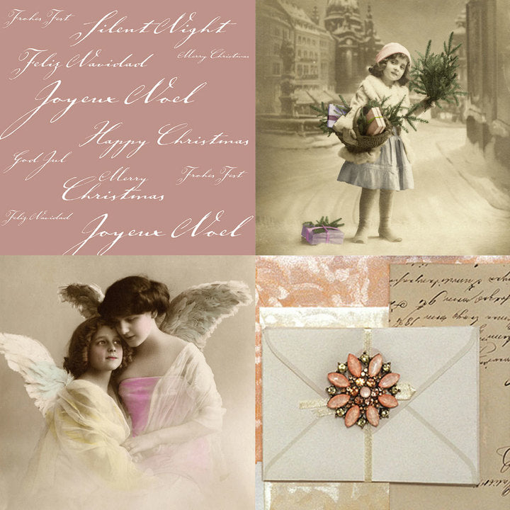 Angel Wings Pink Paper Napkins - Lunch | Putti Christmas Party Supplies 