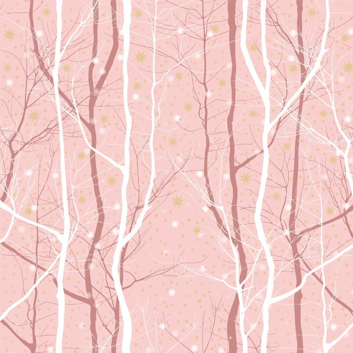 Winter Trees Lunch Napkin - Pink