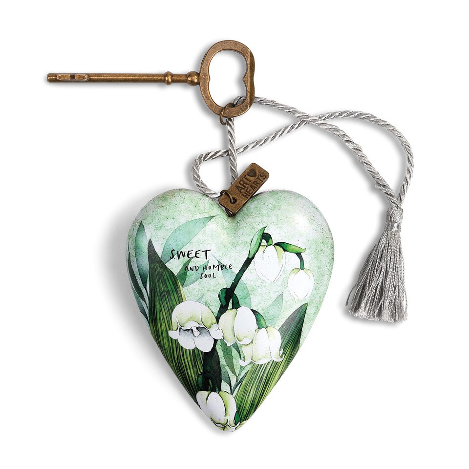 Demdaco "May" Lily of the Valley Birth Flower Art Heart | Putti Celebrations