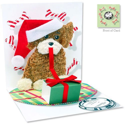 Christmas Puppy Pop Up Christmas Card - Le Petite Putti Canada