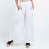 Wide Leg Linen Palazzo Pants - White