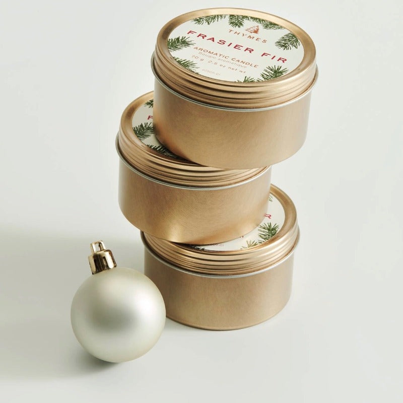 Thymes Frasier Fir Travel Tin Candle | Putti Fine Furnishings Canada