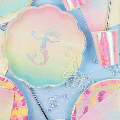 "We Heart Mermaids" Paper Plates, TT-Talking Tables, Putti Fine Furnishings