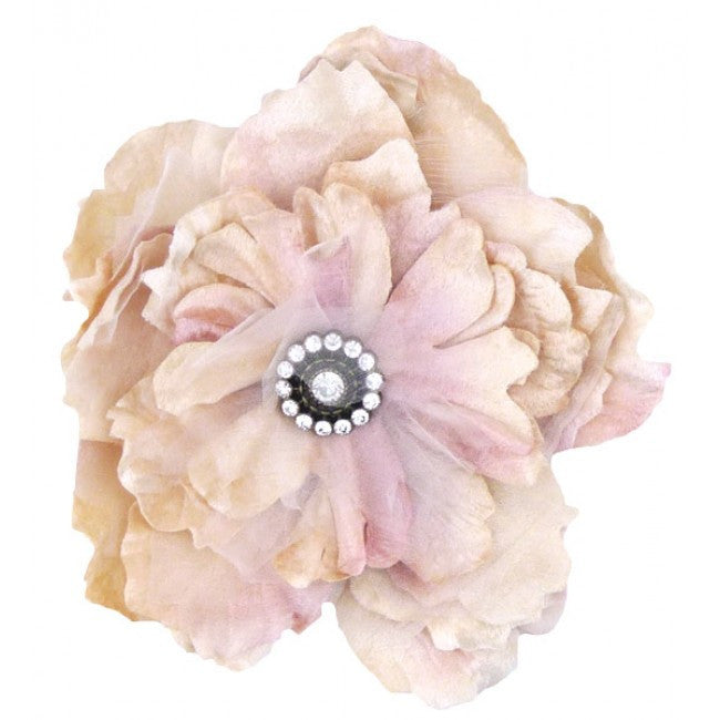  Miss Rose Sister Violet Cabbage Rose Diamante Clip - Pink, MRSV-Miss Rose Sister Violet, Putti Fine Furnishings