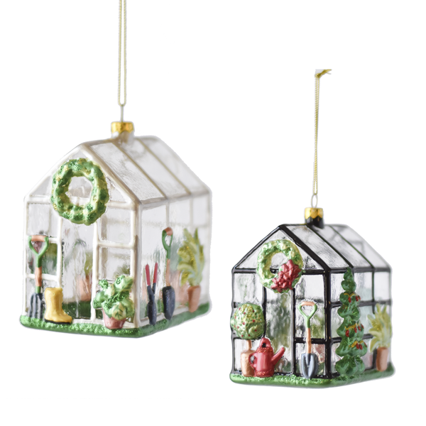 Greenhouse Glass Ornament - Silver