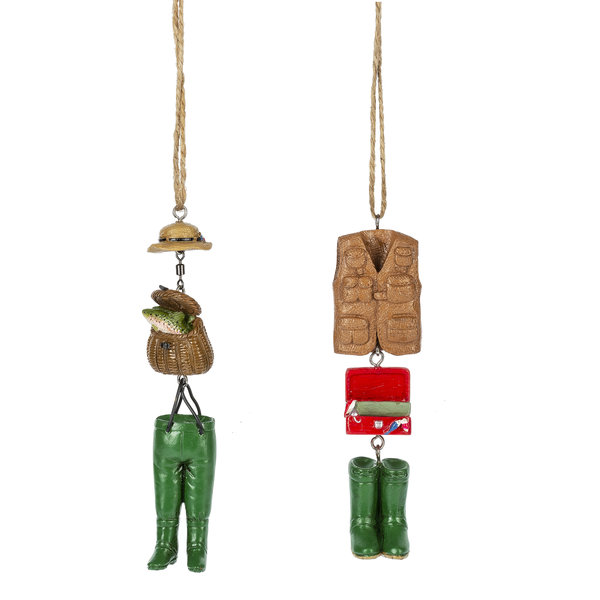 Fishing Vest Dangle Ornament | Putti Christmas Decorations 