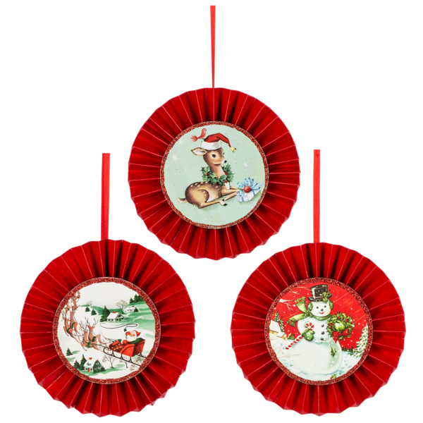 Vintage Holiday Disc Ornaments | Putti Christmas Canada 