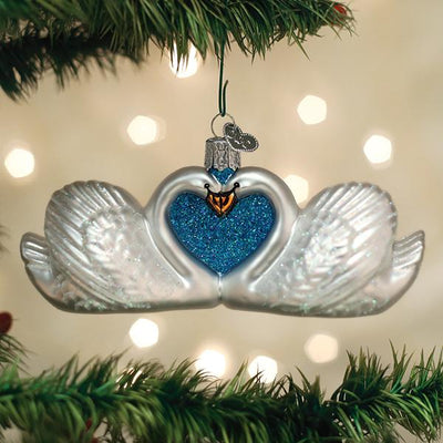 Old World Christmas Swans in Love Glass Ornament  | Putti Christmas Canada