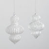 White Splattered Frosted Glass Finial Ornament
