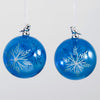 Sullivans Blue Etched Snowflake Glass Ornament | Putti Celebrations