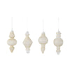 Frosted Glass Finial Ornaments with Gold Glitter | Putt Christmas Decorations