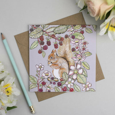 Fay's Studio Red Squirrel with Berries Greeting Card | Putti Fine Furnishings