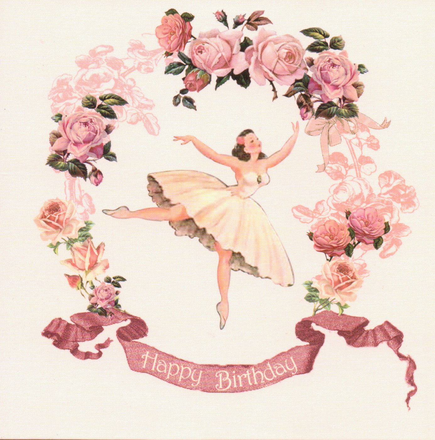  Playtime "Balllerina" Happy Birthday Card, PC-Powell Craft Uk, Putti Fine Furnishings