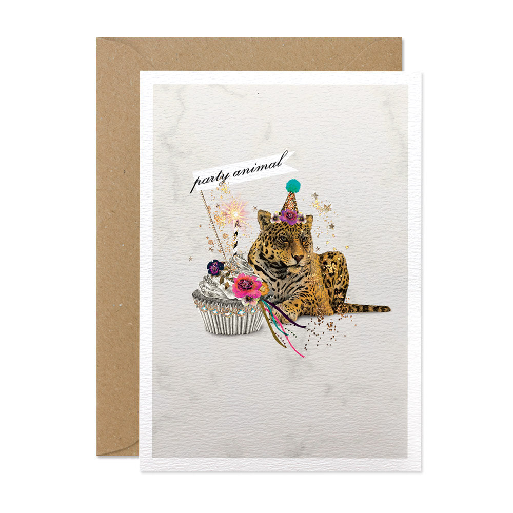 Stephanie Davies "Party Animal" Cheetah Greeting Card | Putti Celebrations 