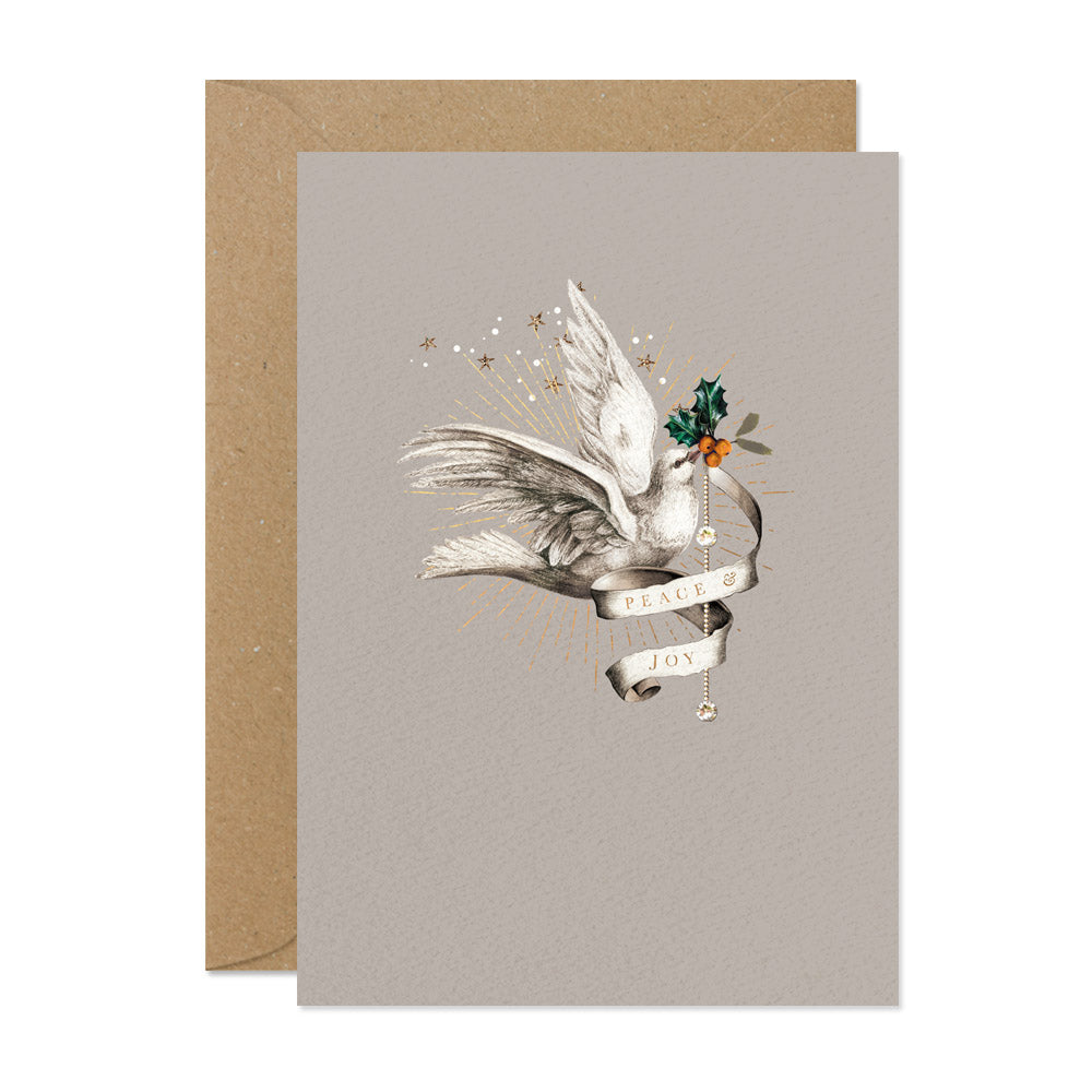 Stephanie Davies "Peace and Joy" Dove Christmas Card | Putti Canada