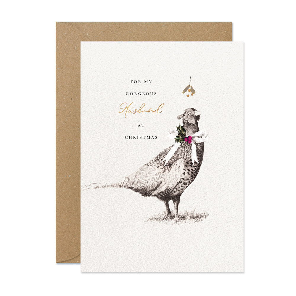 "For My Gorgeous Husband at Christmas" Greeting Card | Putti Fine Furnishings 