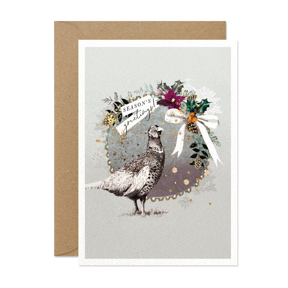 "Season's Greetings" Pheasant Greeting Card | Putti Celebrations 