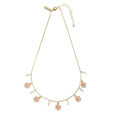 Lovett & Co. Small Rose Necklace in Pink Enamel | Putti Fine Fashions