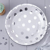 Polka Dot Paper Plates -Silver Foil, GR-Ginger Ray UK, Putti Fine Furnishings