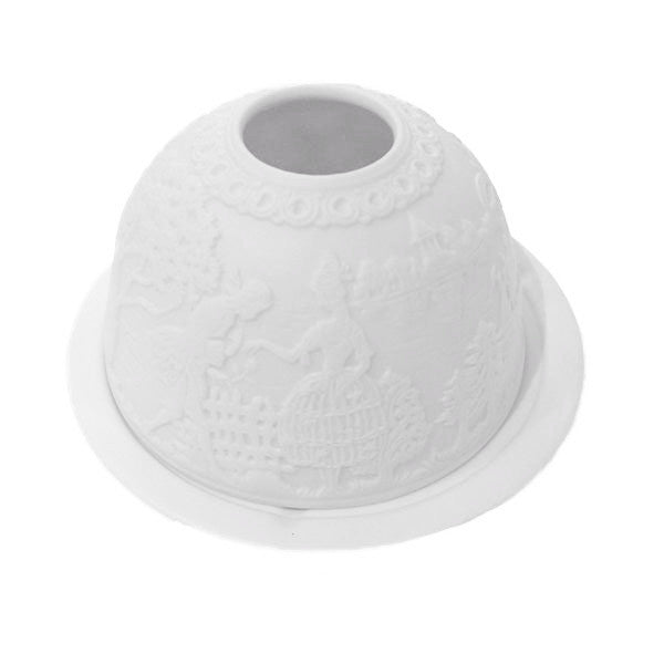 White Bisque Domed Tea Light Holder - Courtship -  Candle Holders - Putti Fine Furnishings - Putti Fine Furnishings Toronto Canada