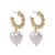 Rope Hoop Earrings with White Pearl Hearts | Putti Fine Fashion 