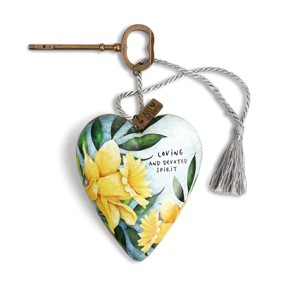 Demdaco "March" Daffodil Birth Flower Art Heart | Putti Celebrations 