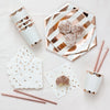 Rose Gold Foil Striped Plates - Small, MM-Meri Meri UK, Putti Fine Furnishings