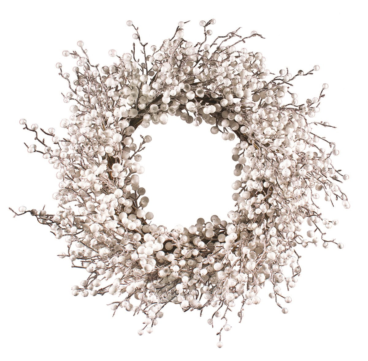 White Glitter Berry Wreath