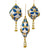 Blue & White with Gold Beading Ornament | Putti Christmmas 