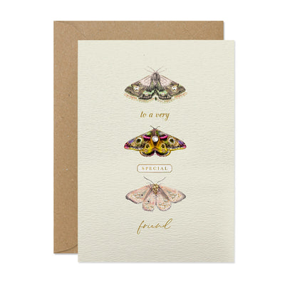 "To a very special friend" Moths Greeting Card | Putti Celebrations
