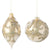 Shiny Pale Gold with Beaded Acanthus Glass Ornament