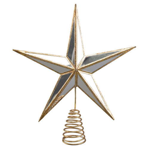 Mirrored Glass Gold Star Tree Topper | Putti Christmas Canada 