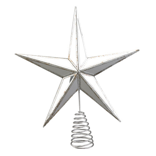 Mirrored Glass Silver Star Tree Topper | Putti Christmas Canada 