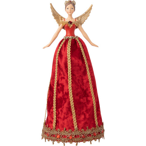 Angel Tree Topper with Red Velvet Dress