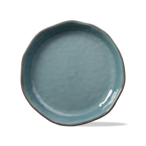 "Veranda" Bamboo Melamine Round Tray - Aqua | Putti Fine Furnishings Canada