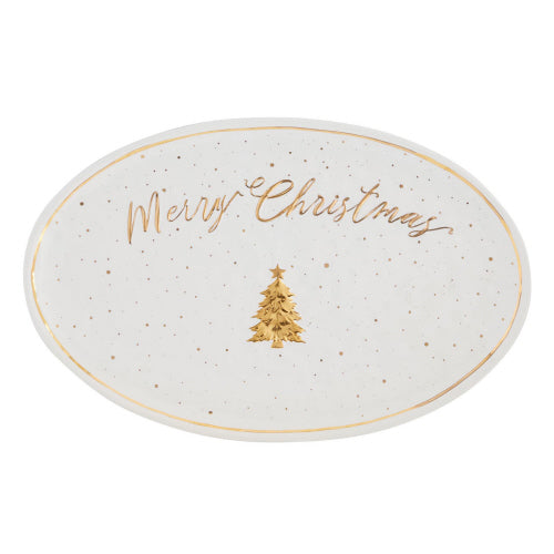 Gold Splatter "Merry Christmas" Platter | Putti Fine Furnishings 