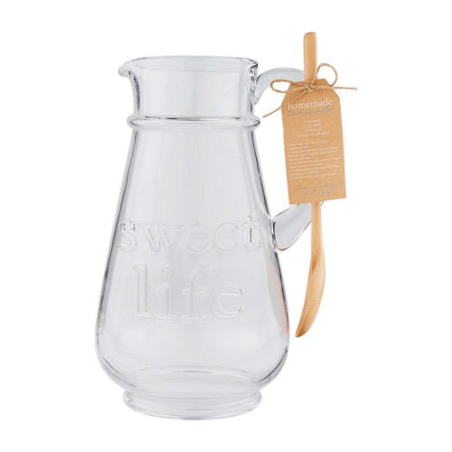 "Sweet Life" Glass Pitcher and Spoon | Putti Fine Furnishings 